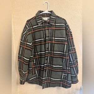 BKE Plaid Jacket - Green, Black, Brown, White